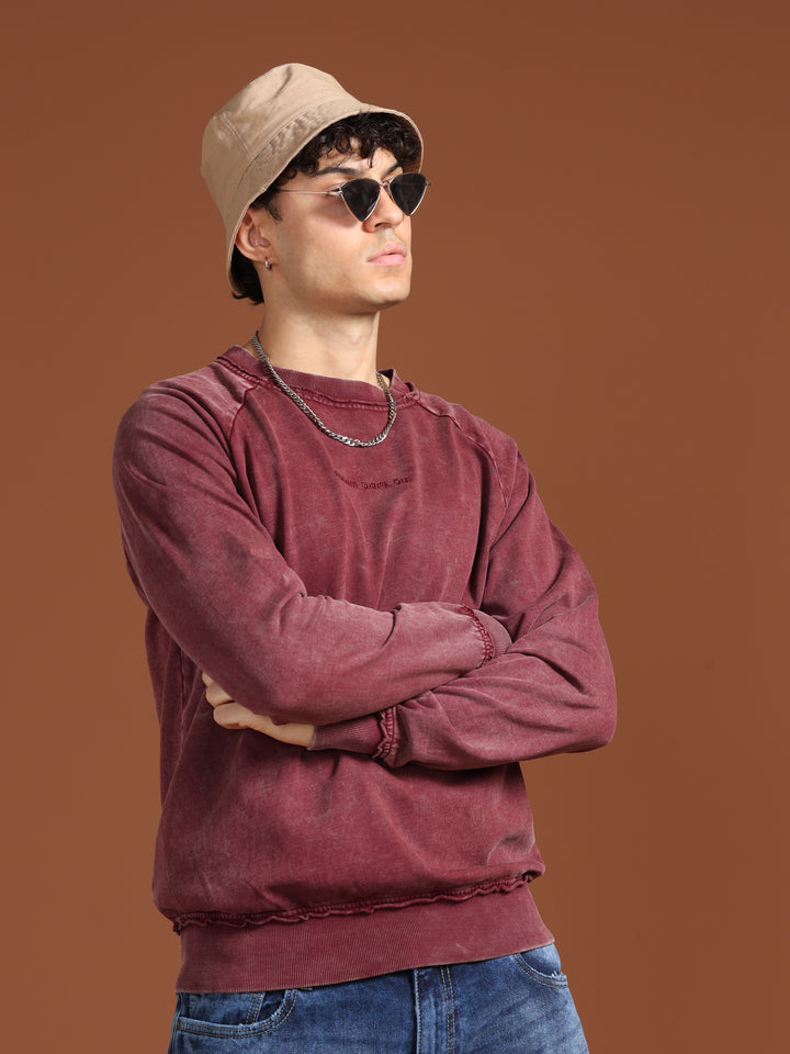 VUDUVermilion Red SweatshirtRegular Fit