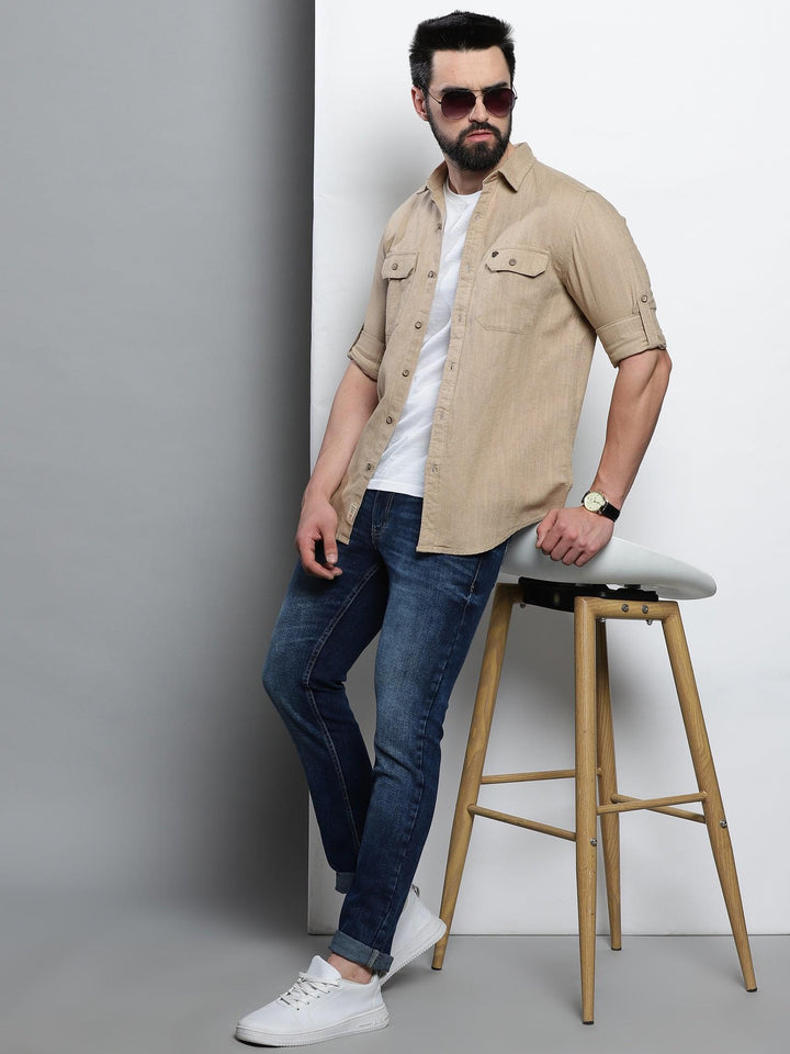 VUDUBeige OvershirtRegular Fit