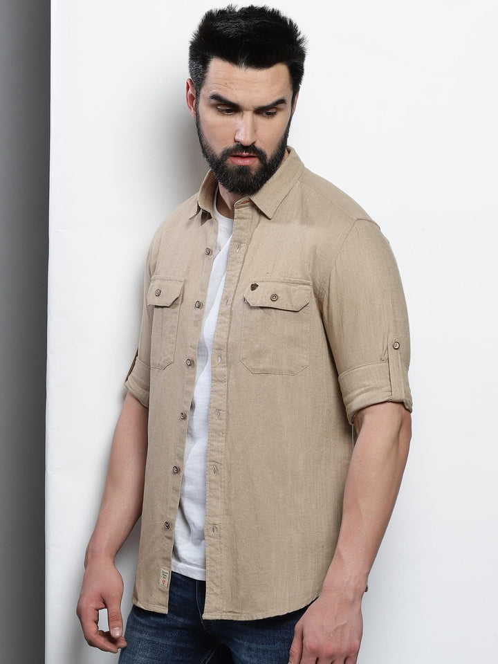 VUDUBeige OvershirtRegular Fit