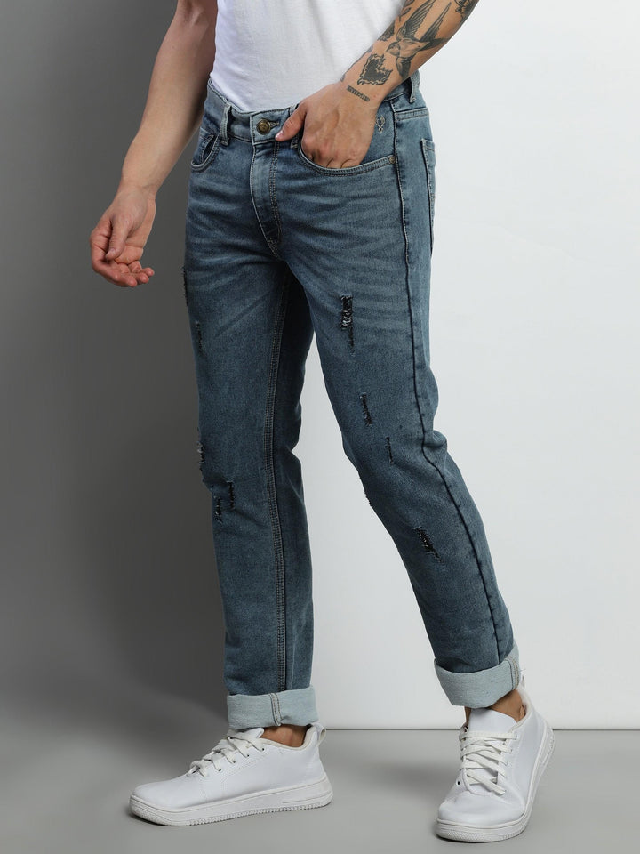 VUDUBlue textured denimSlim Fit