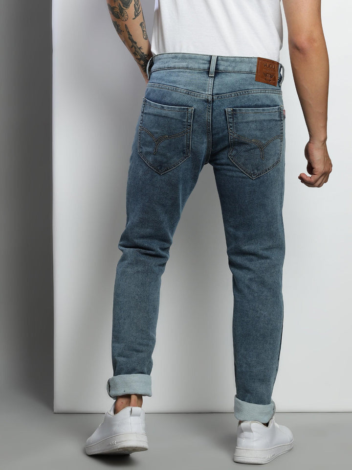 VUDUBlue textured denimSlim Fit