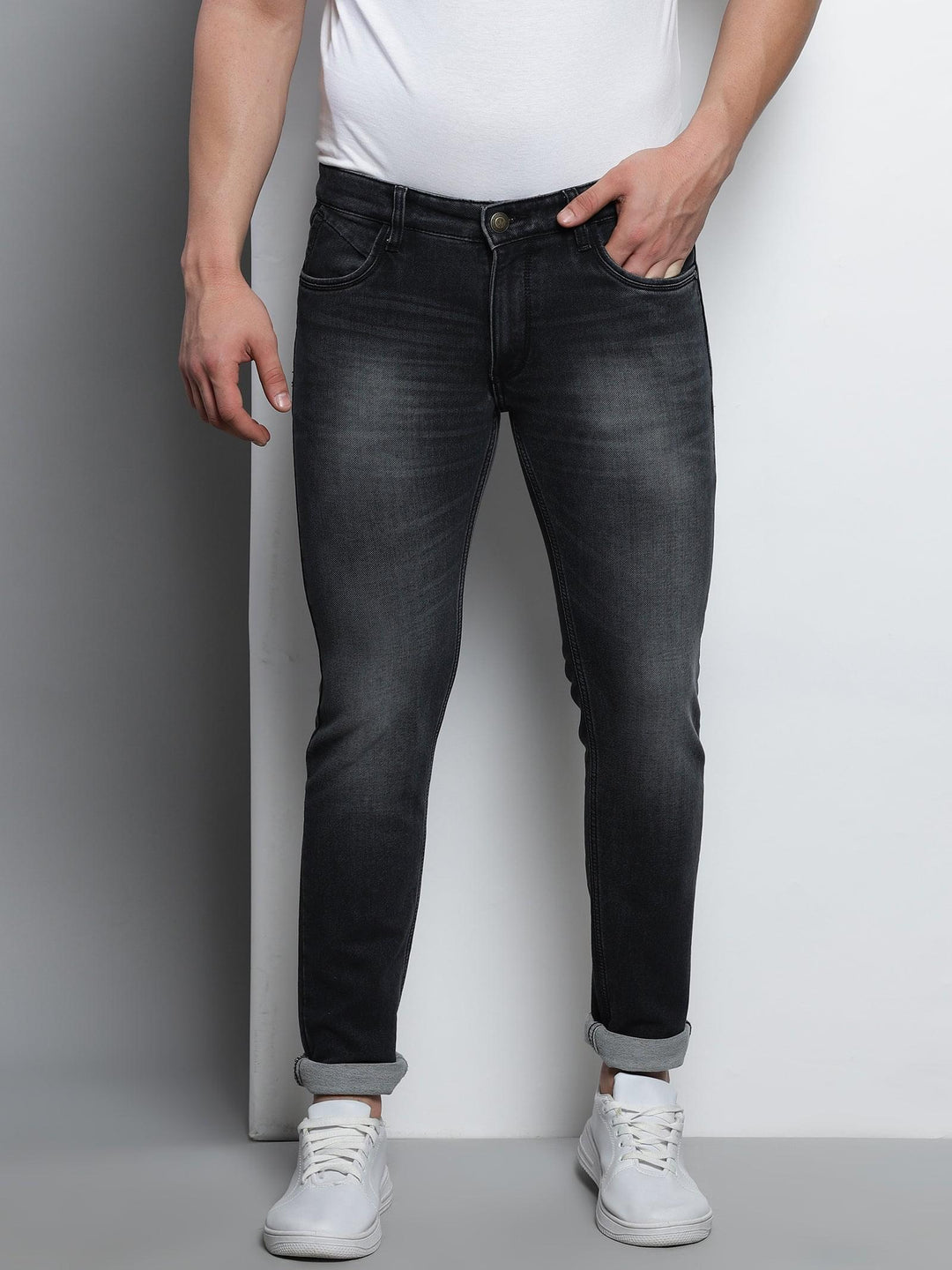 VUDUClassic Dark Grey DenimSlim Fit