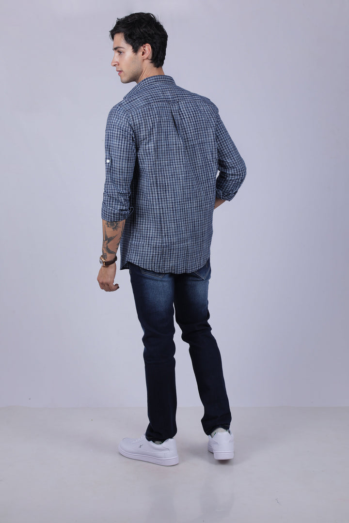 VUDUIndigo Denim OvershirtRegular Fit