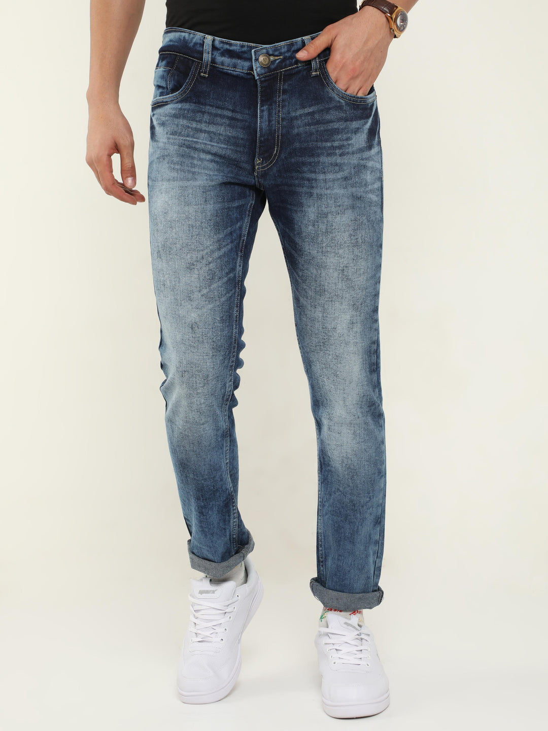 VUDUTie Dye Blue DenimSlim Fit